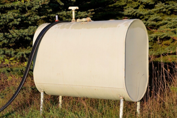 oil tank installed outdoors