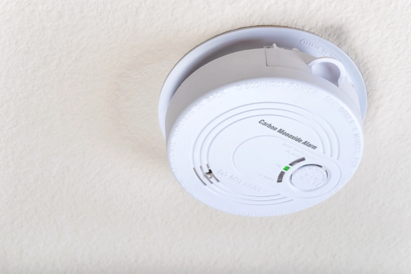 carbon monoxide alarm installed in the ceiling