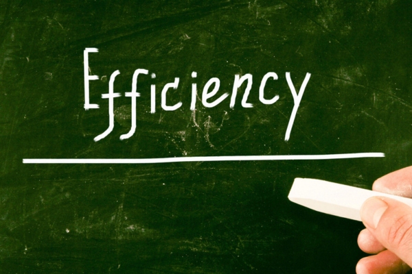 efficiency word written on chalkboard depicting fuel oil